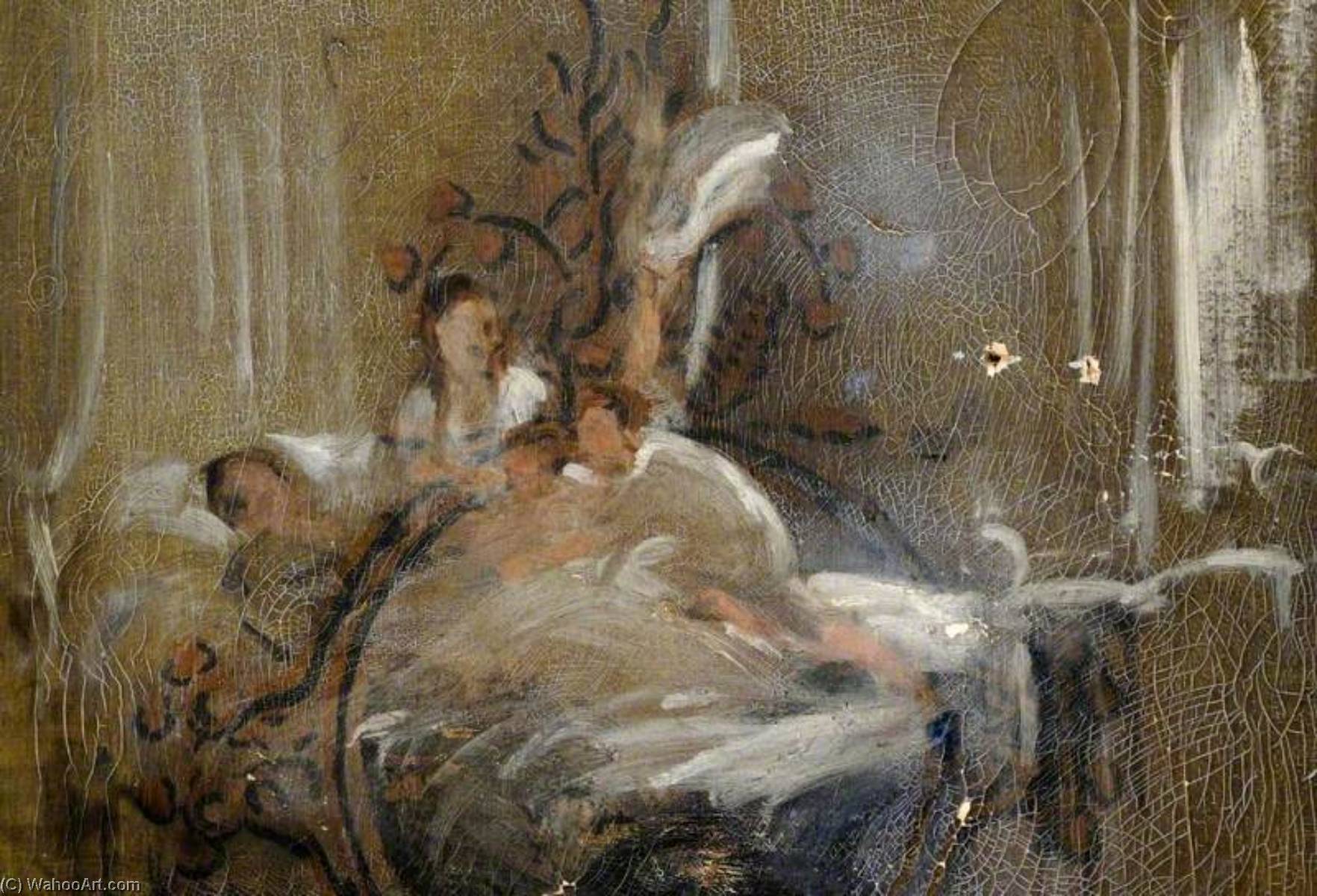 Study Of A Bedroom Scene (detail) — Frederick William Elwell