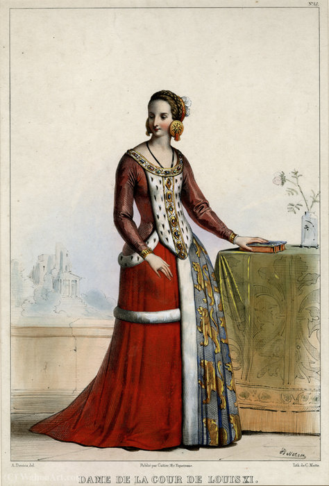 Dame De La Cour De Louis Xi — Achille Jacques Jean Marie Devéria