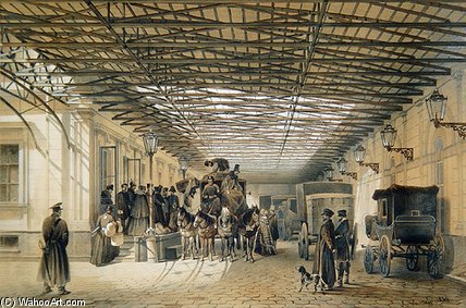 Departure Of A Stagecoach From St. Petersburg — Luigi Premazzi (ludwig Osipovich)