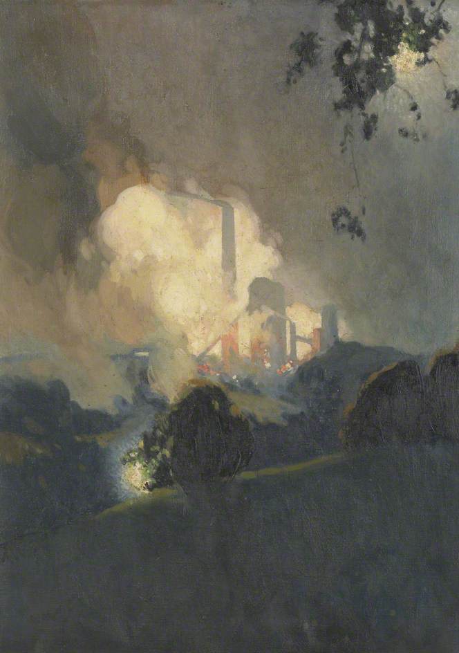 The German Submarine Attack – Coke Ovens On Fire At Harrington — James Durden