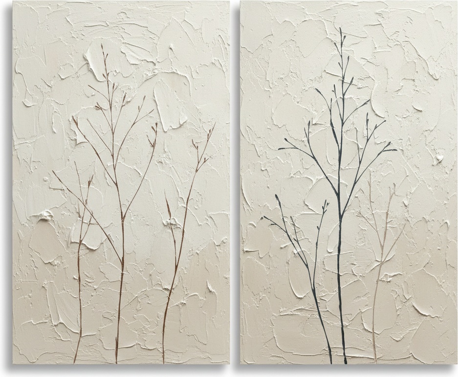 Ätherische Skelettartige Silhouetten Inmitten Skulpturaler Schichten Von Zeitlosem Elfenbeinfarbenem Impasto — David Moreau