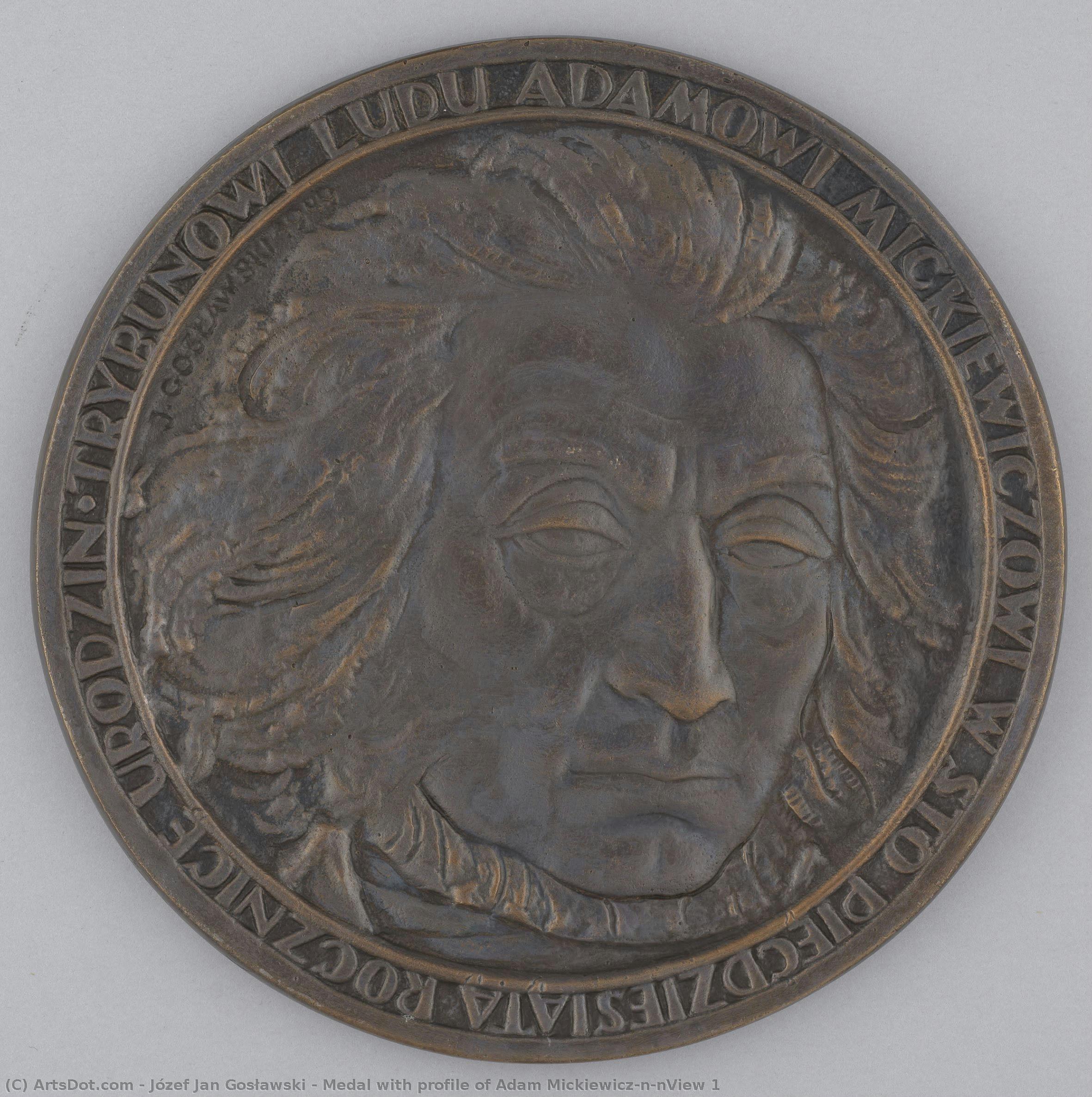 Medal With Profile Of Adam Mickiewicz\n\nview 1 — Józef Jan Gosławski