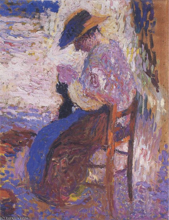 Woman Sewing — Henri Jean Guillaume Martin
