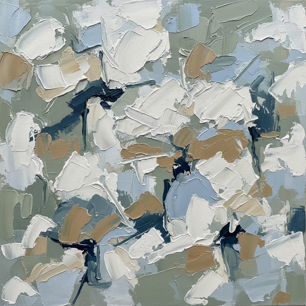 Ethereal Strata Of Slate And Sage In A Singular Impasto Masterpiece — Christian Noiret