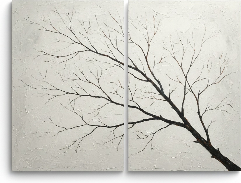 Ephemeral Shadows Of A Silent Branch In Sculptural Monochromatic Relief — Laurent Roche