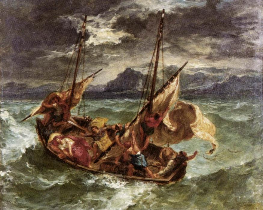 Christ Auf Dem See Von Gennezaret — Eugène Delacroix