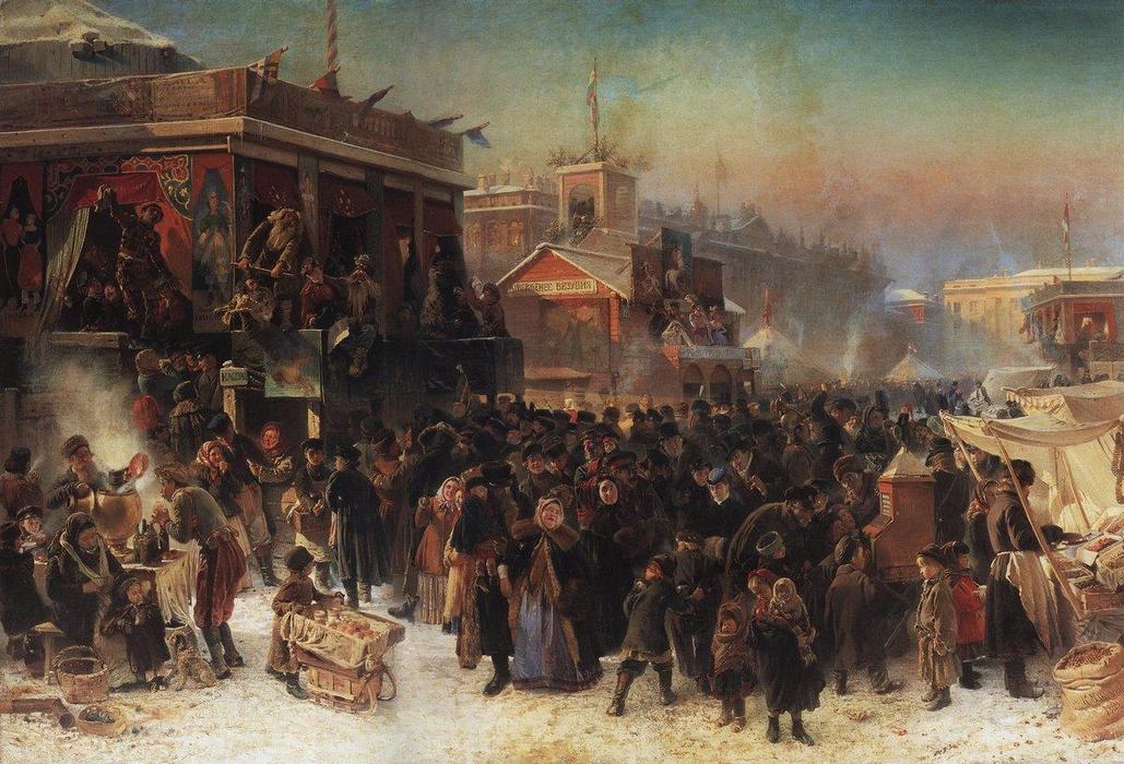 Fair Booths On Admiralty Square, St. Petersburg — Konstantin Yegorovich Makovsky
