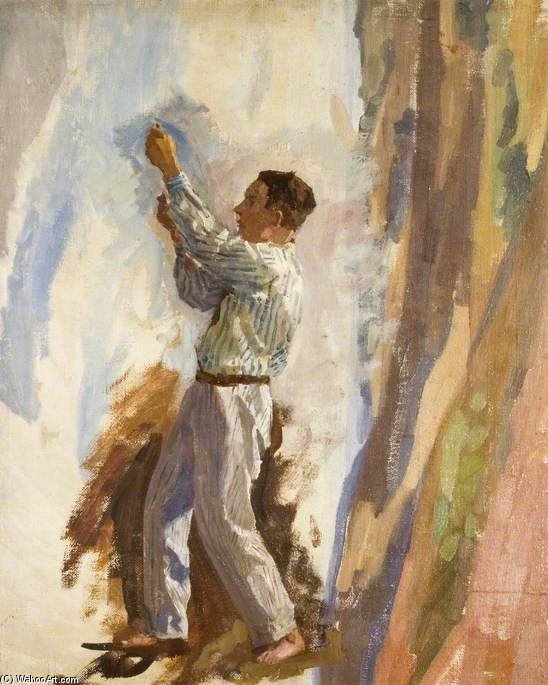 Sketch Of A Figure For 'the Founding Of Australia' — Algernon Talmage