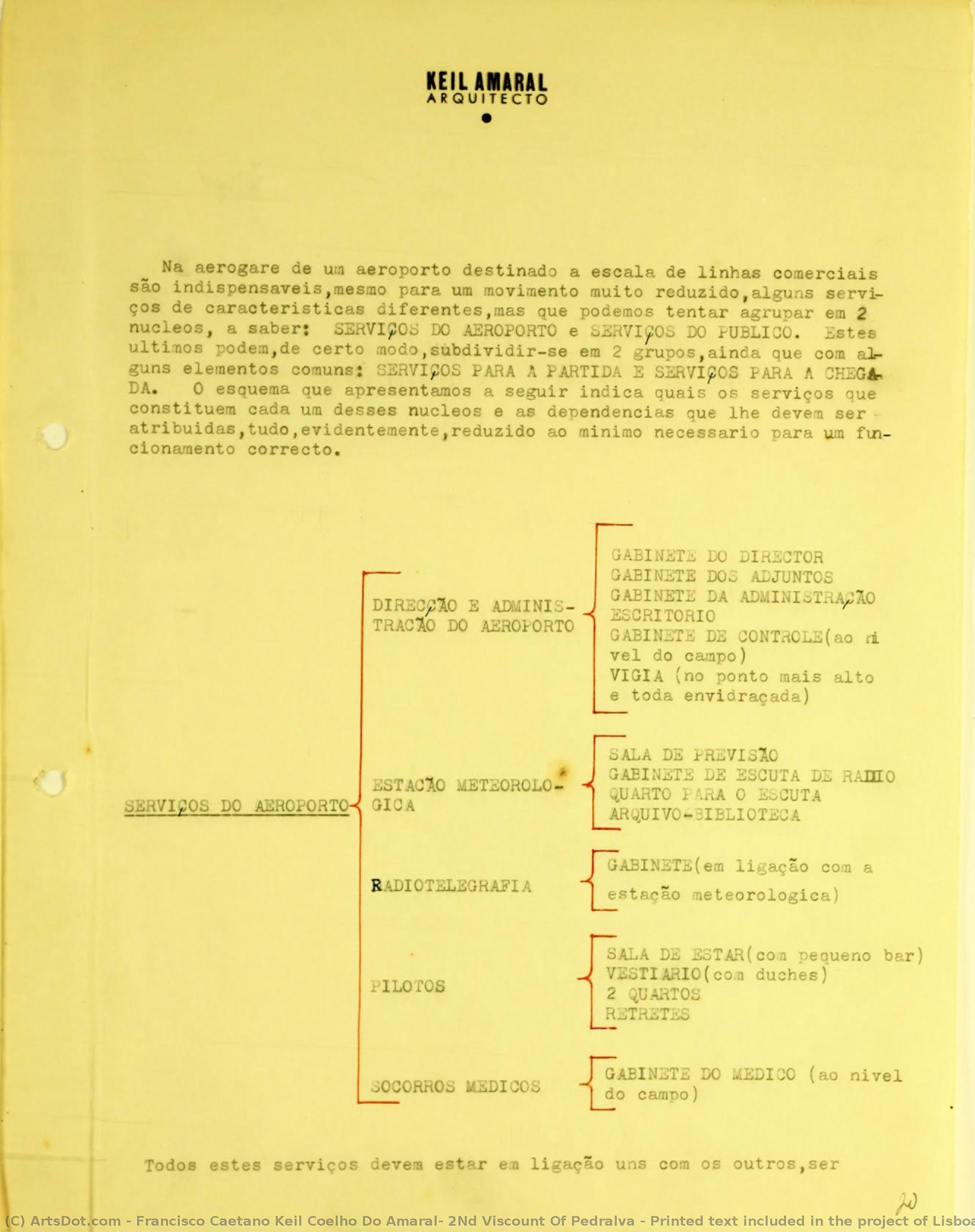 Printed Text Included In The Project Of Lisboa Airport Terminal Building — Francisco Keil Do Amaral