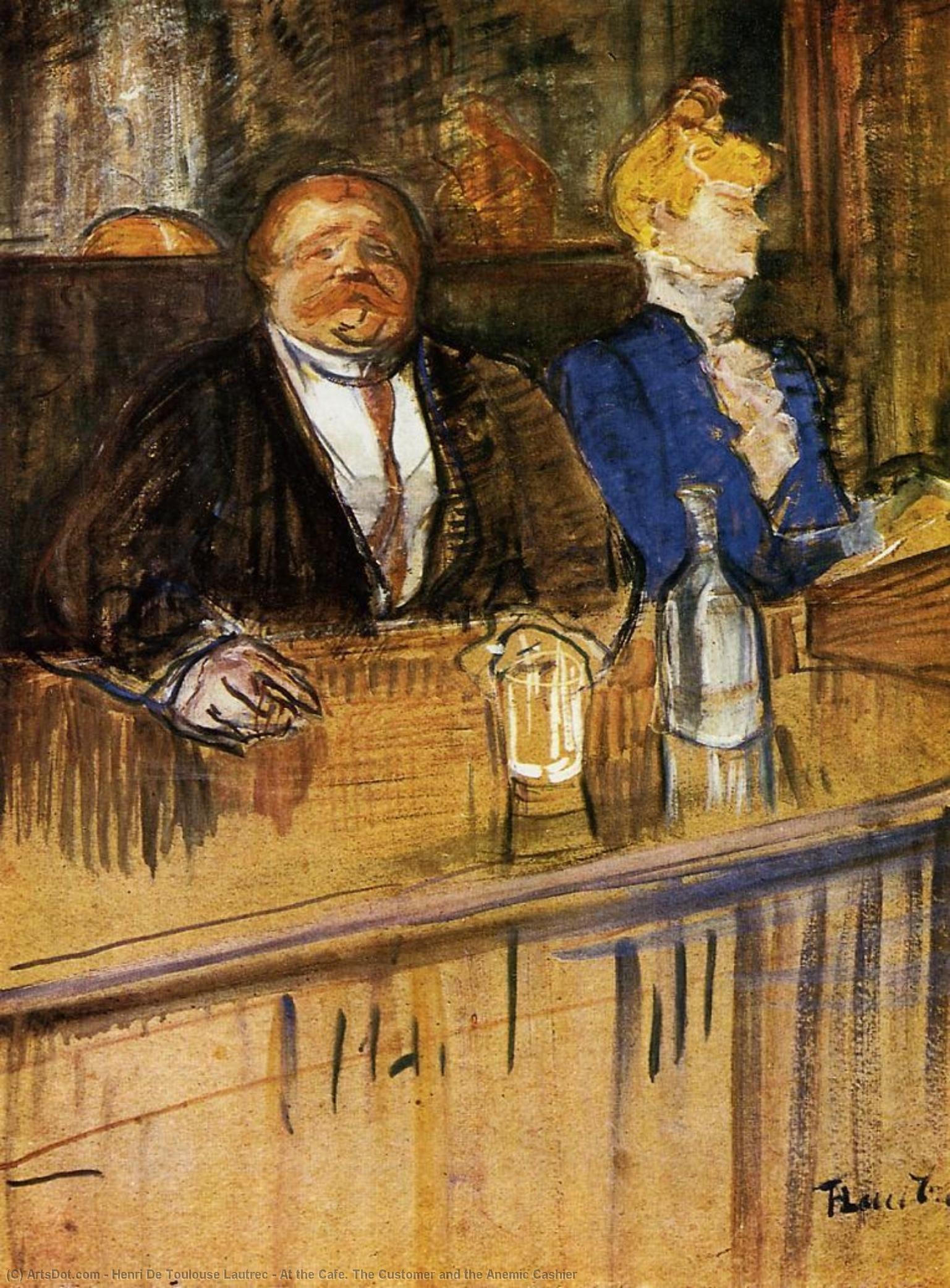 At The Cafe. The Customer And The Anemic Cashier — Henri De Toulouse-lautrec