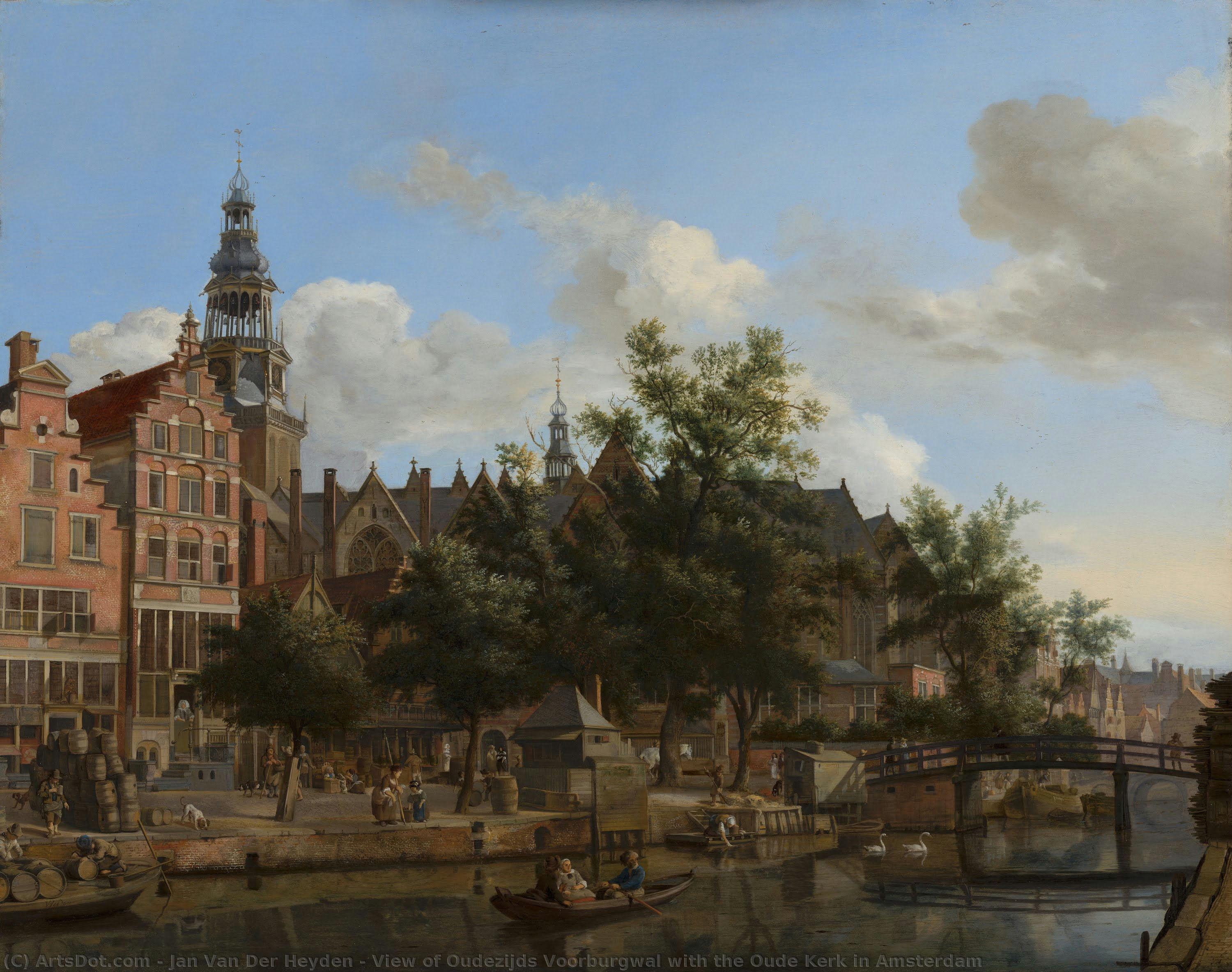 View Of Oudezijds Voorburgwal With The Oude Kerk In Amsterdam — Jan Van Der Heyden