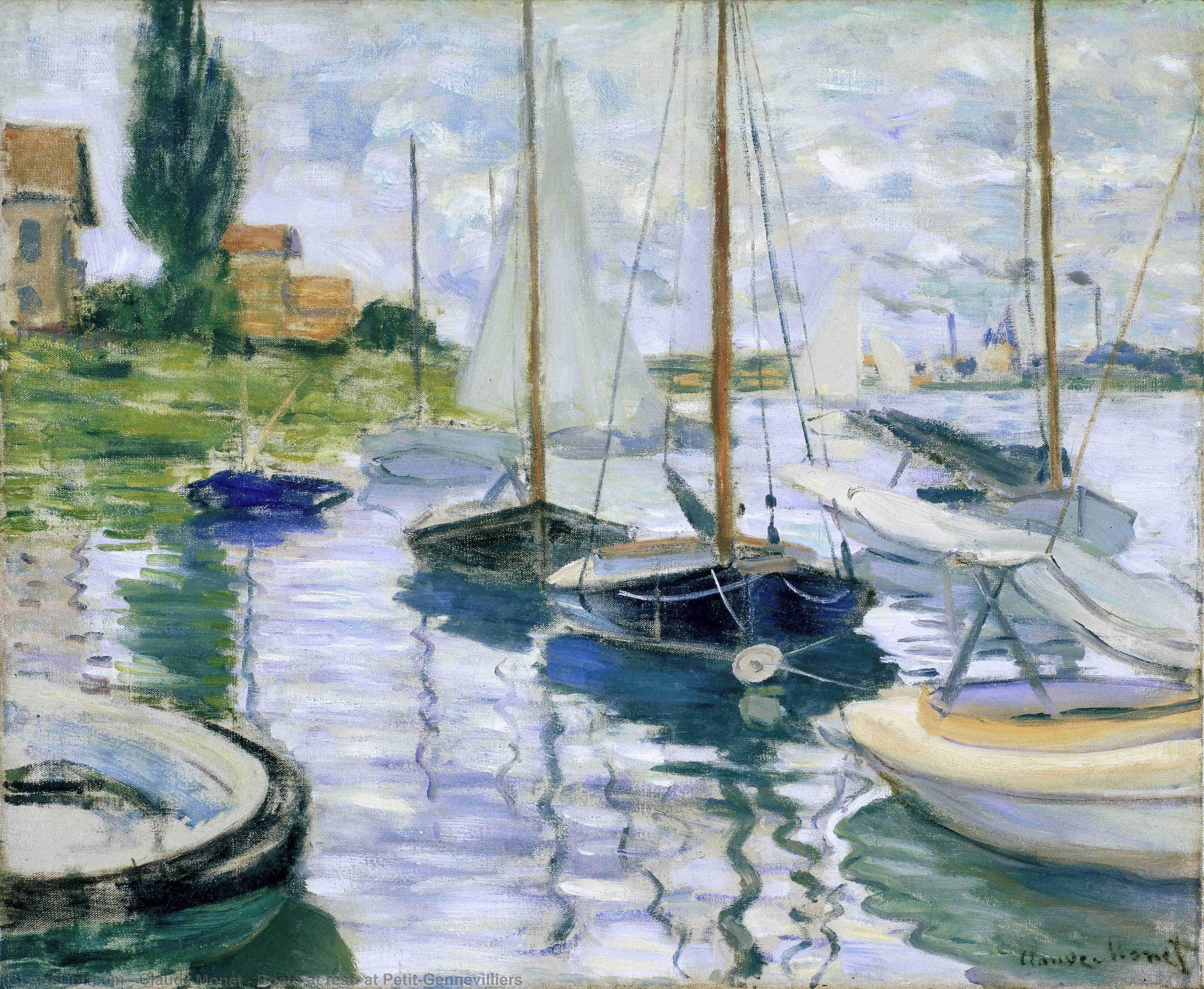 Boote Am Anlegesteg, Bei Petit-gennevilliers — Claude Monet