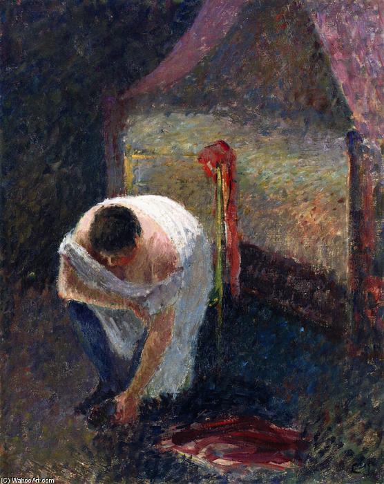 Woman In A Chemise Next To A Bed — Camille Pissarro