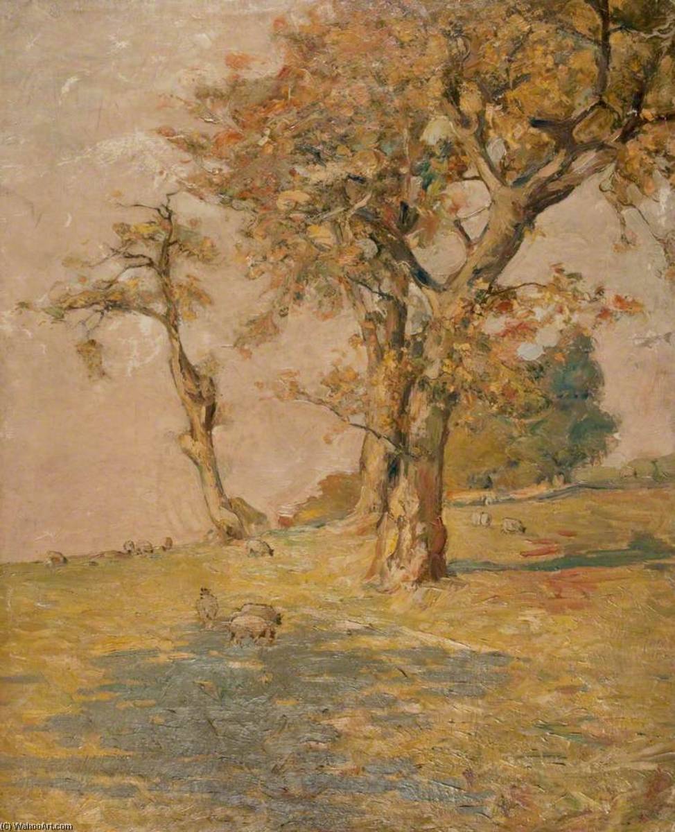Autumn Trees With Sheep — John Elliot Maguire