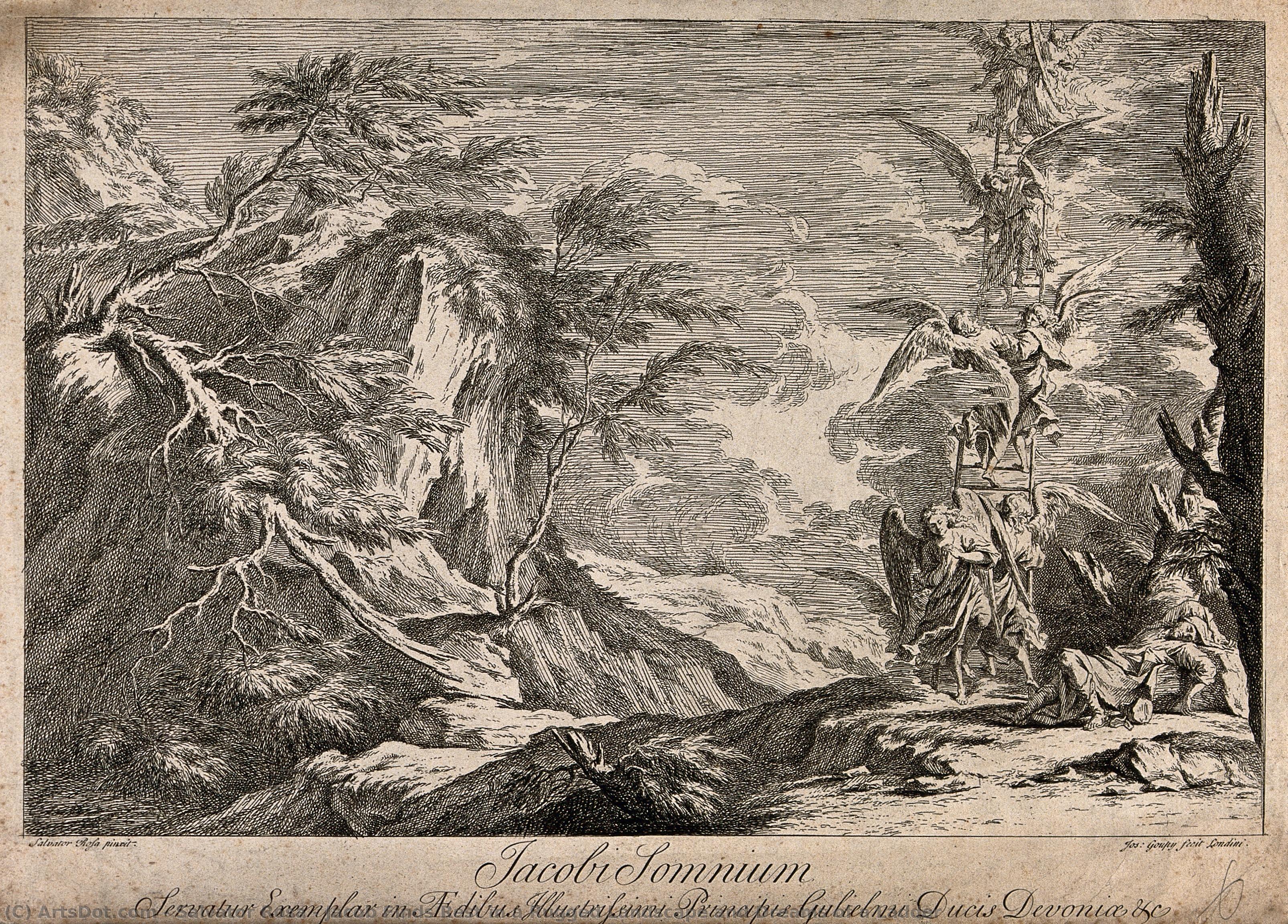 Jacob Finds Rest In A Rugged Landscape And Dreams Of A Ladder — Salvator Rosa