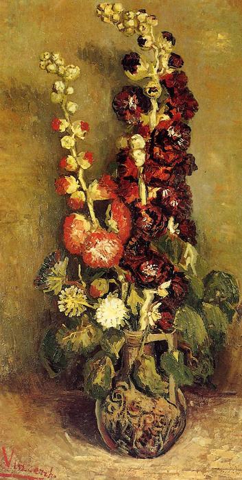 Vase With Holyhocks — Vincent Willem Van Gogh