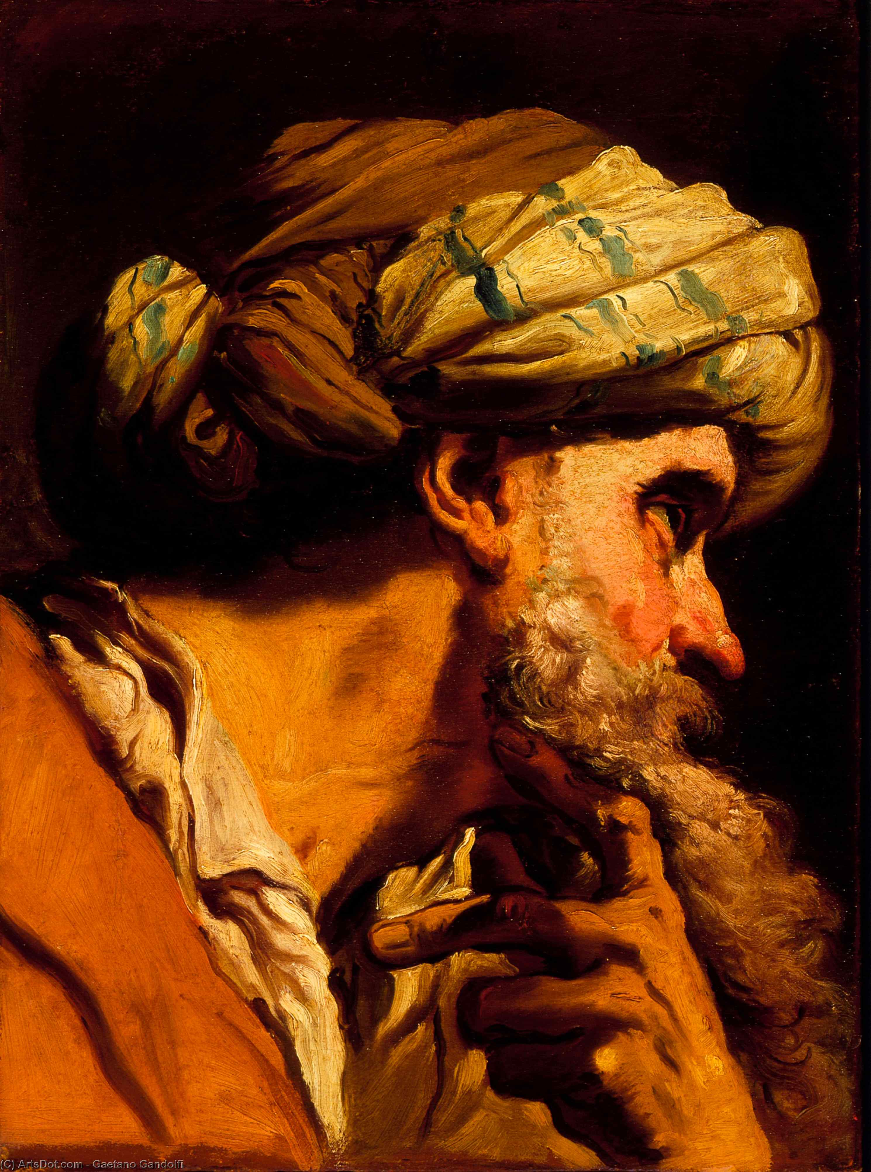 Study Of An Oriental Head For 'the Marriage At Cana' — Gaetano Gandolfi