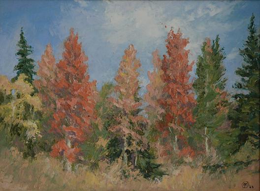 Variety In Aspen Colors, (painting) — Mary Agnes Yerkes