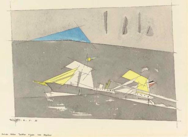 Ship With Swedish Flag Ii — Lyonel Feininger