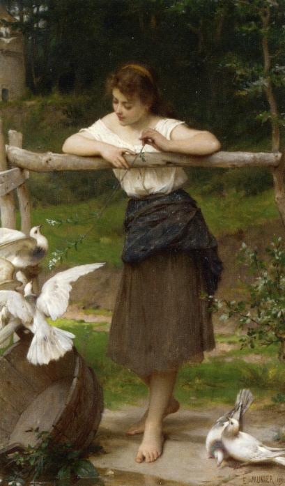 Teasing The Doves — Émile Munier