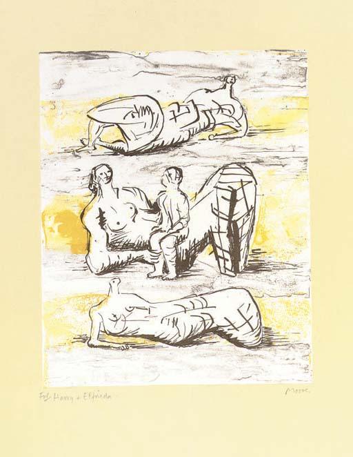 Reclining Figures And Reclining Mother And Child — Henry Moore