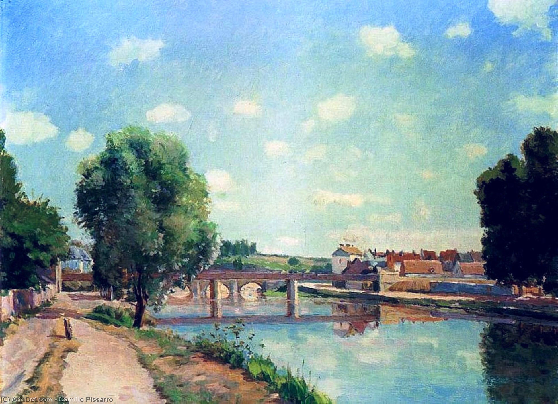 The Railway Bridge, Pontoise — Camille Pissarro