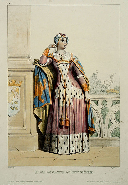 Dame Anglaise Au Xiv Siecle — Achille Jacques Jean Marie Devéria