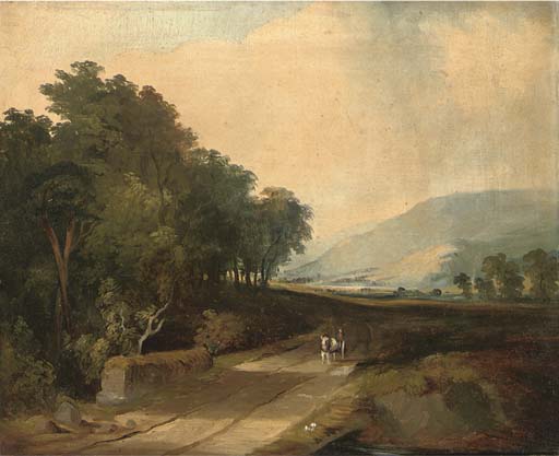A Horse And Cart On A Track In An Extensive River Valley — James Arthur O Connor