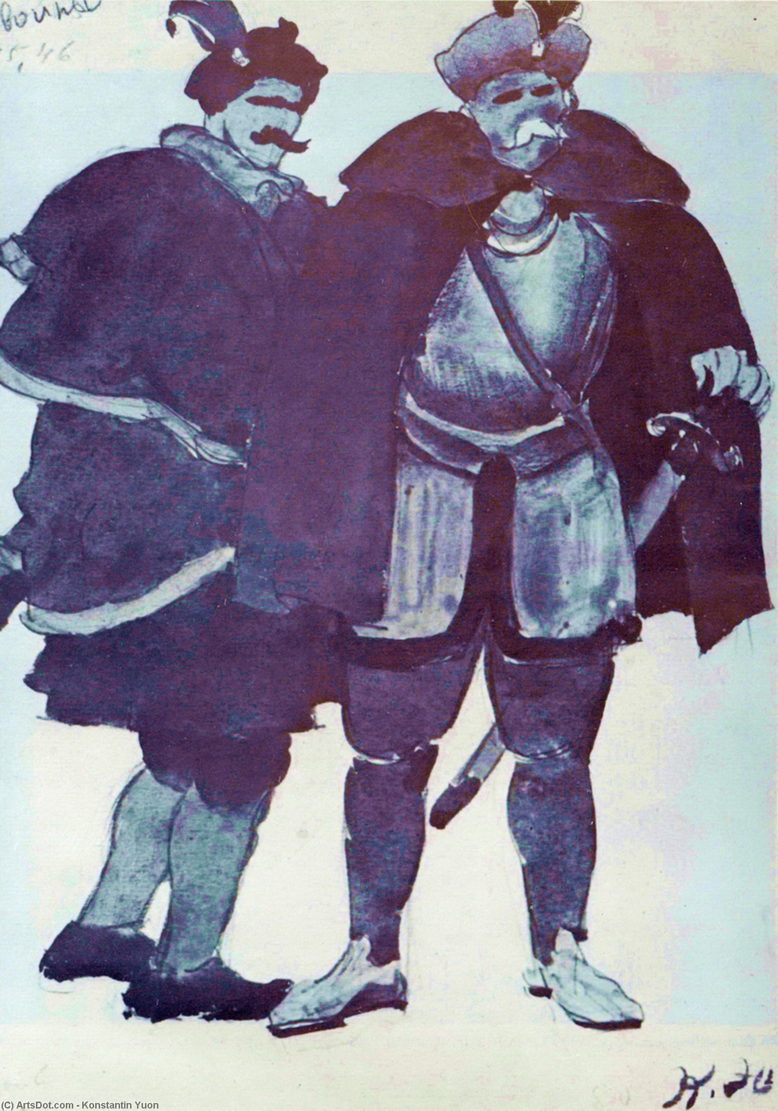 Sketch For Glinka's Opera ''ivan Susanin''. Warriors — Konstantin Yuon