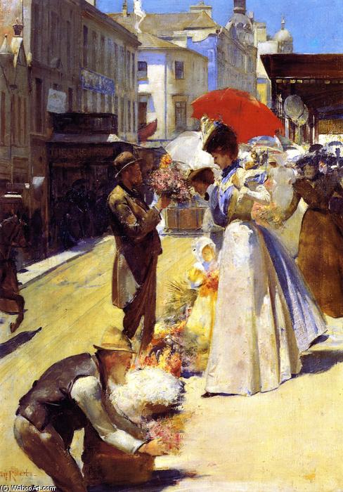 Christmas Flowers And Christmas Belles — Thomas William Roberts