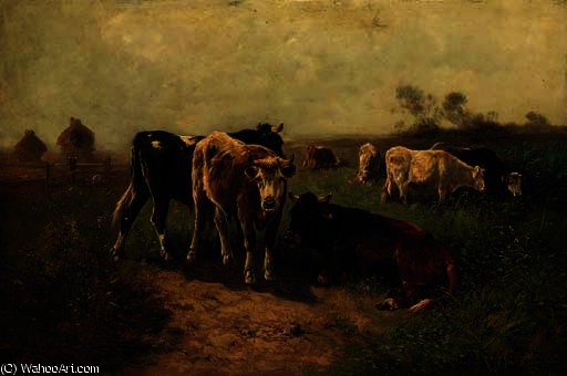 Cattle Grazing In A Summer Meadow — Henry Schouten