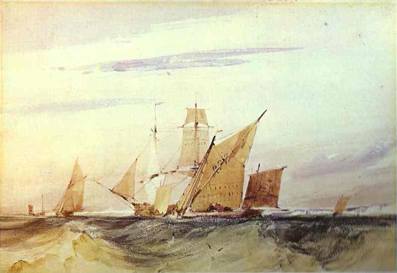 Shipping Off The Coast Of Kent — Richard Parkes Bonington