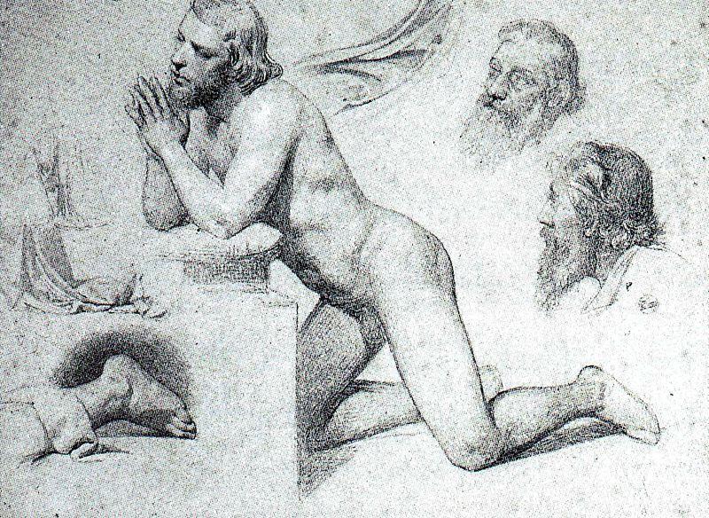 Angel Kneeling And Other Sketches — Mariano Fortuny