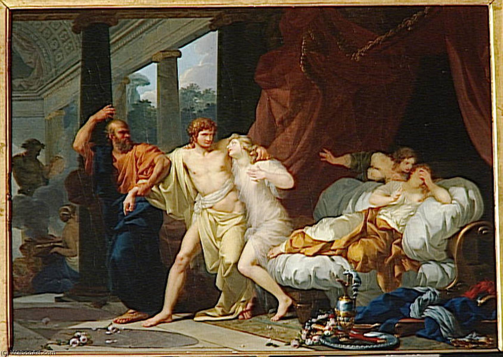 Socrate Arrachant Alcibiade Du Sein De La Volupte — Jean-baptiste Baron Regnault