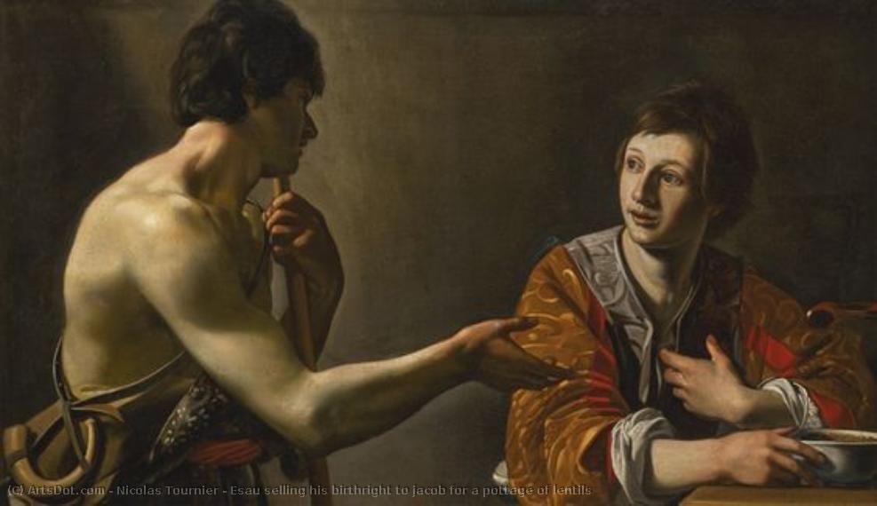 Esau Selling His Birthright To Jacob For A Pottage Of Lentils — Nicolas Tournier