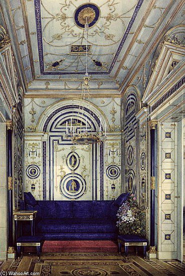 The Blue Study In The Grand Palais In Tsarkoye Selo — Eduard Hau