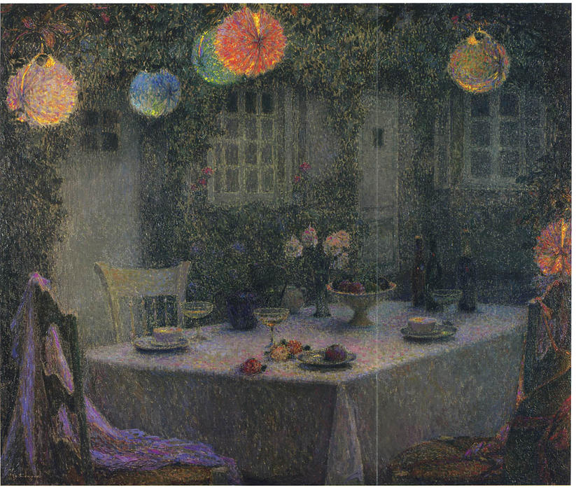 Table With Lanterns In Gerberoy — Henri Le Sidaner