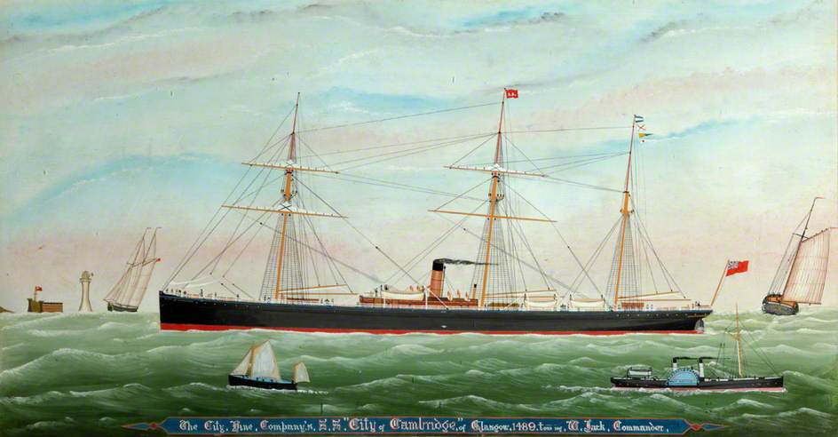 'city Of Cambridge' Entering The Mersey — Liverpool Gothic Scroll Artist