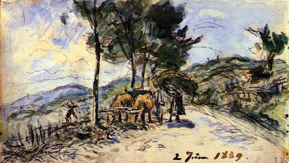 Hitch Of Bulls On The Road — Johan Barthold Jongkind