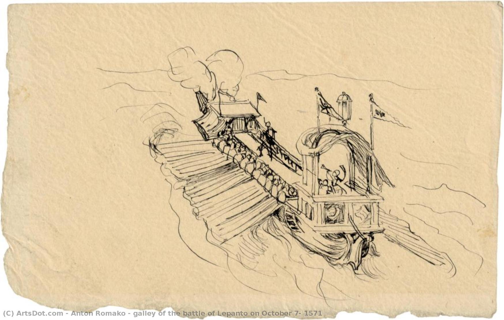 Galley Of The Battle Of Lepanto On October 7, 1571 — Anton Romako