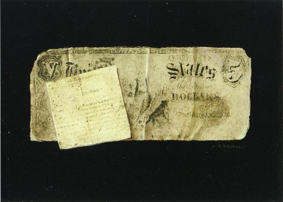 Five Dollar Bill And Clipping — Nicholas Alden Brooks