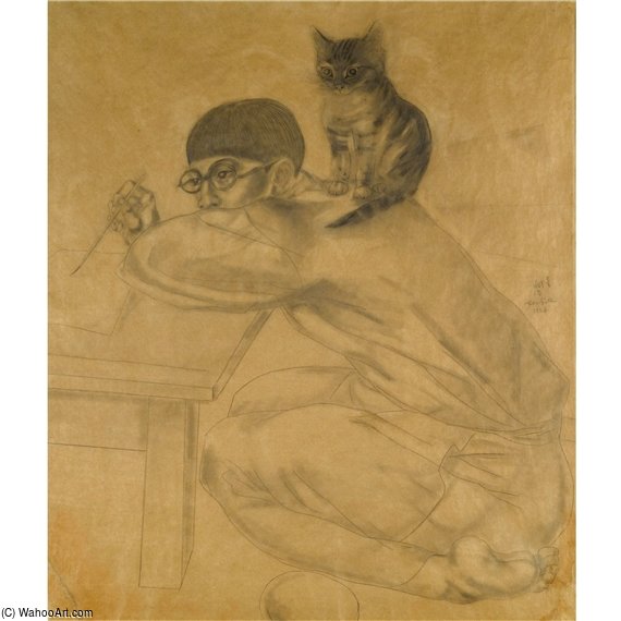 L'artiste Et Son Chat — Léonard Tsuguharu Foujita