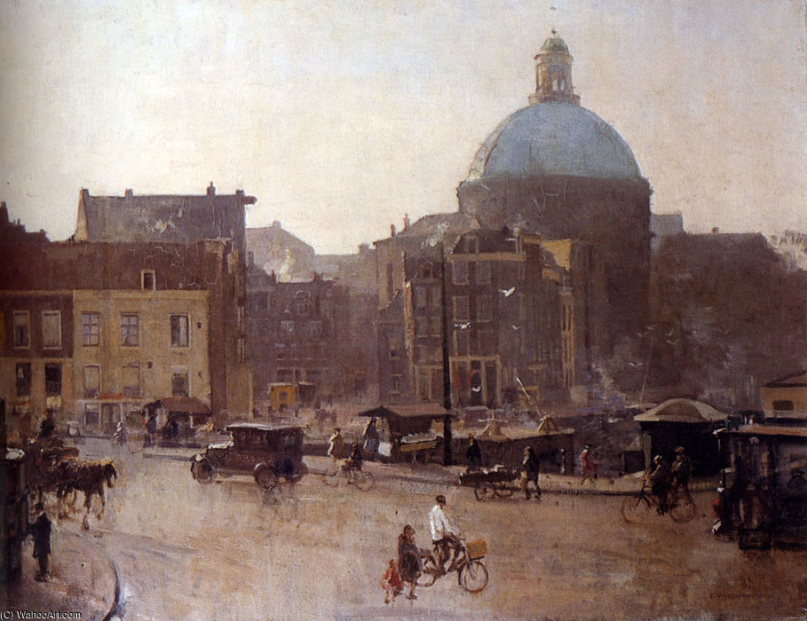 View Of The Singel Amsterdam With The Koepelkerk Beyond — Kornelis Vreedenburg