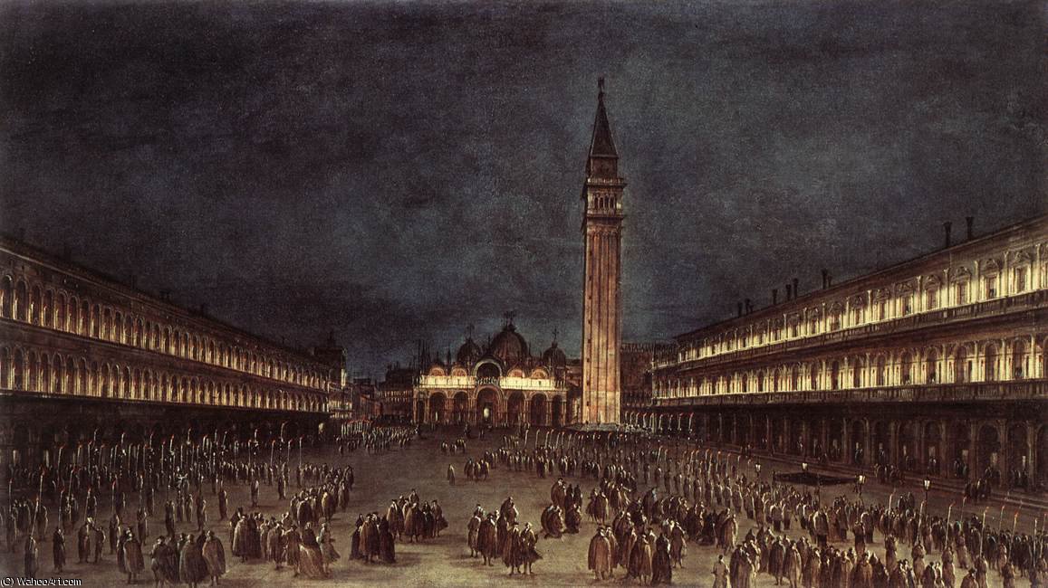 Nighttime Procession In Piazza San Marco — Francesco Lazzaro Guardi