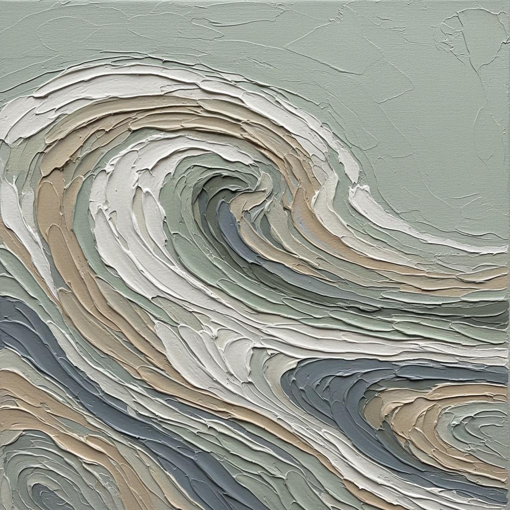 Monolithic Surge In Sage And Slate: A Sculptural Study Of Rhythmic Motion — David Moreau