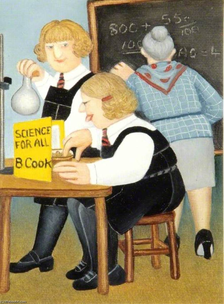Self Portrait In Science Lesson At Kendrick School — Beryl Cook