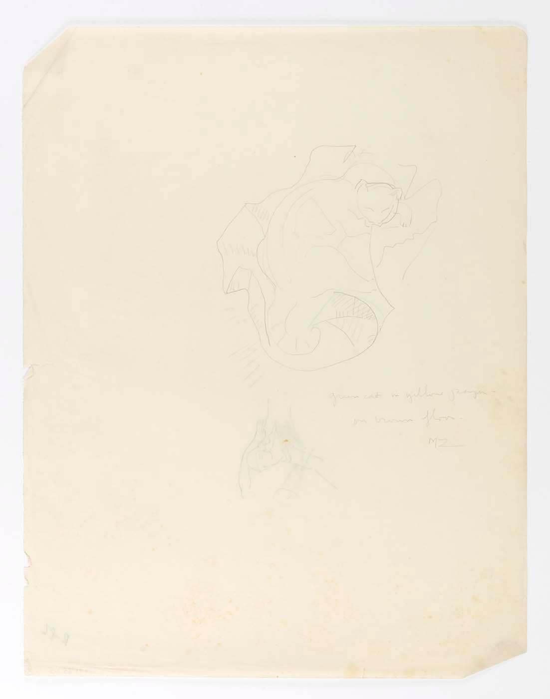 (cat Sleeping On Paper) — Marguerite Zorach