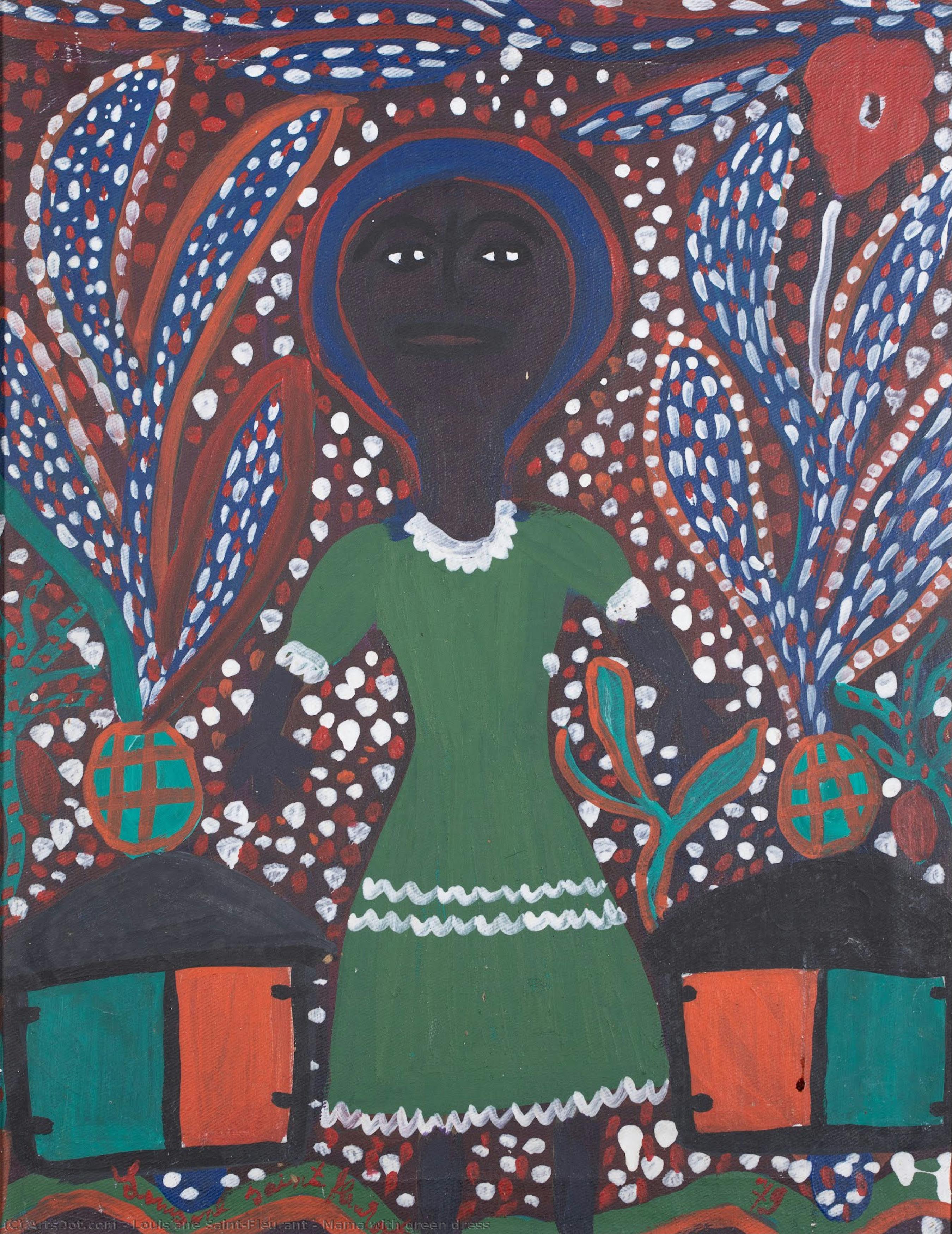 Mama With Green Dress — Louisiane Saint-fleurant