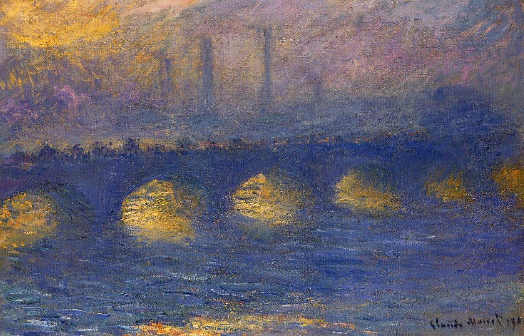 Waterloo Bridge, Overcast Weather — クロード・モネ