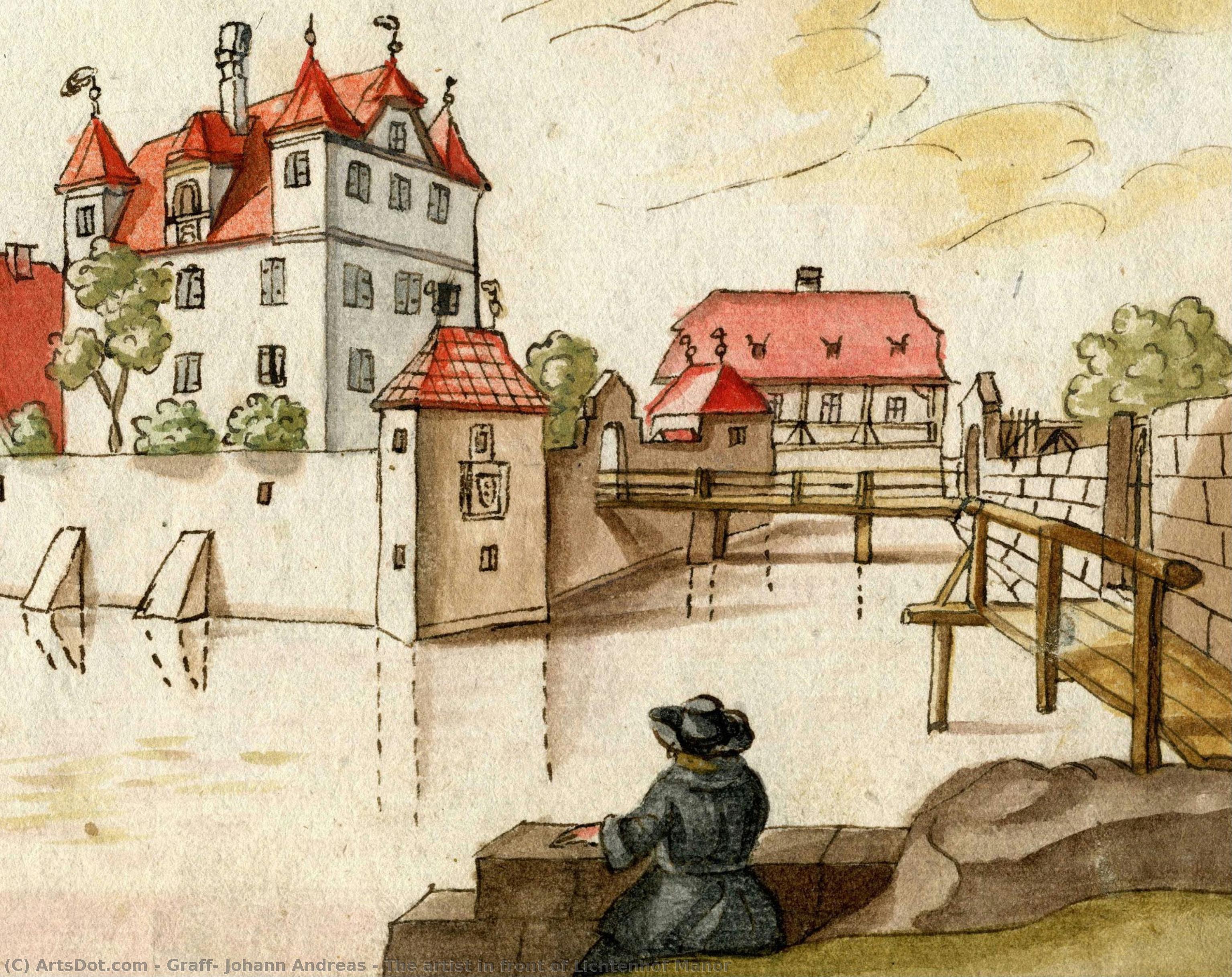 The Artist In Front Of Lichtenhof Manor — Graff, Johann Andreas